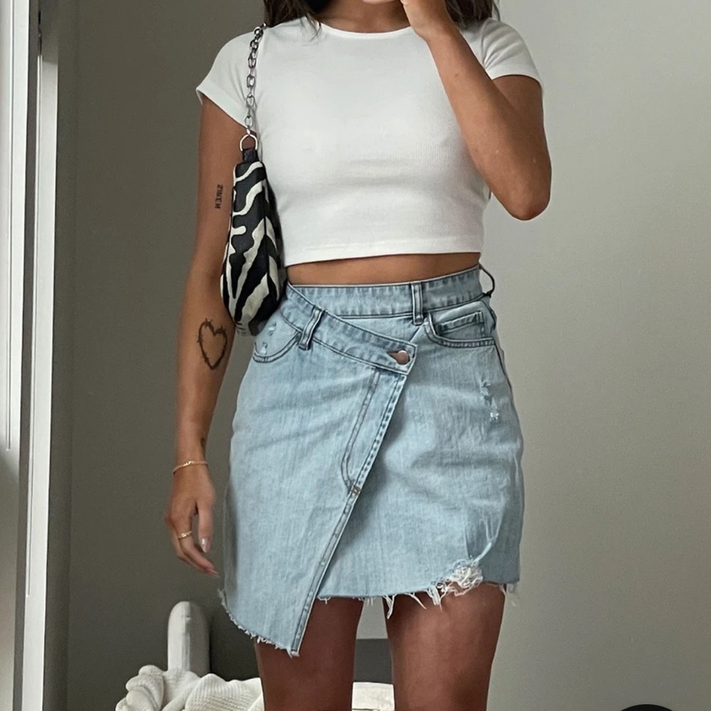 Asymmetric DENIM MINI SKIRT